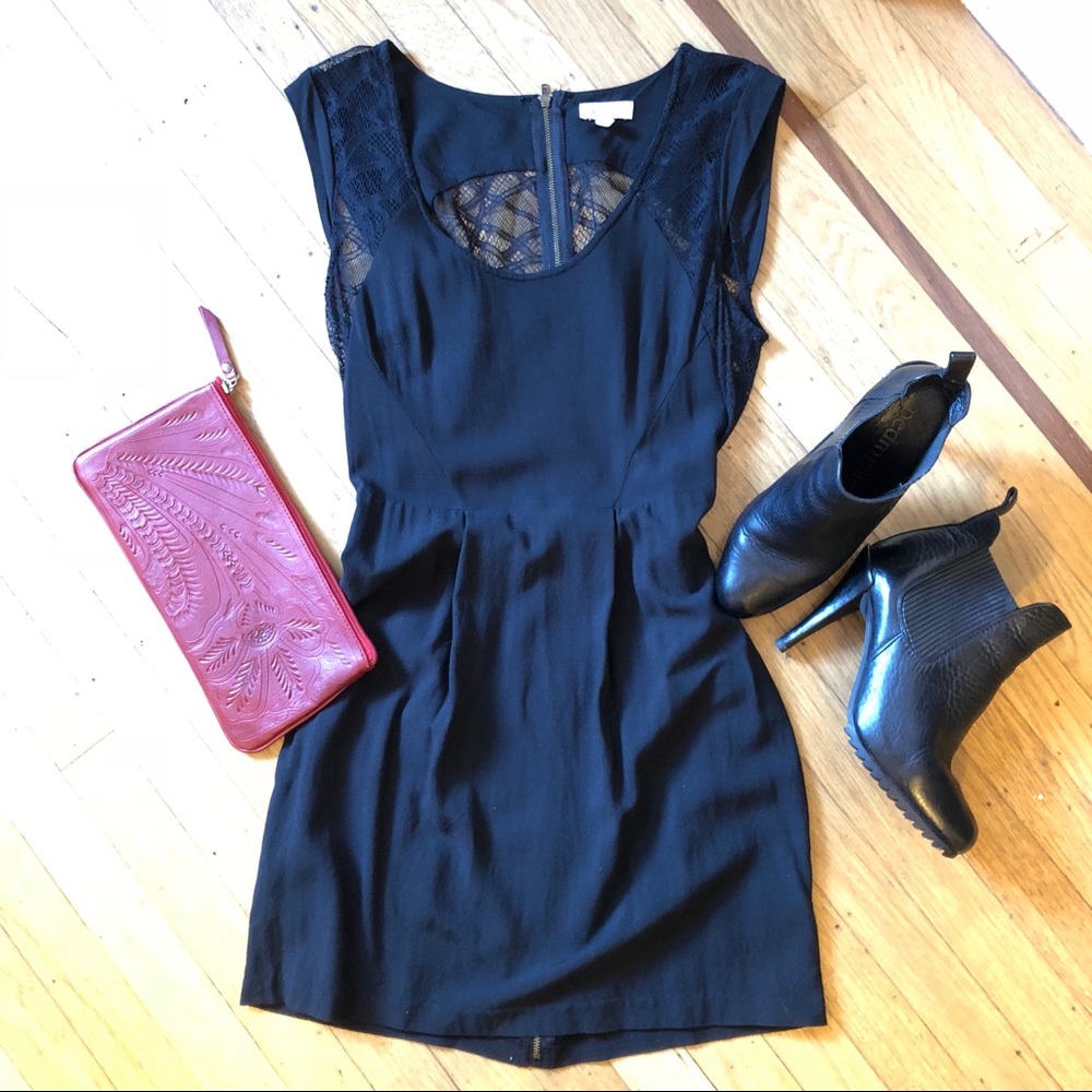 Silence + Noise Black Lace Dress. Size 4